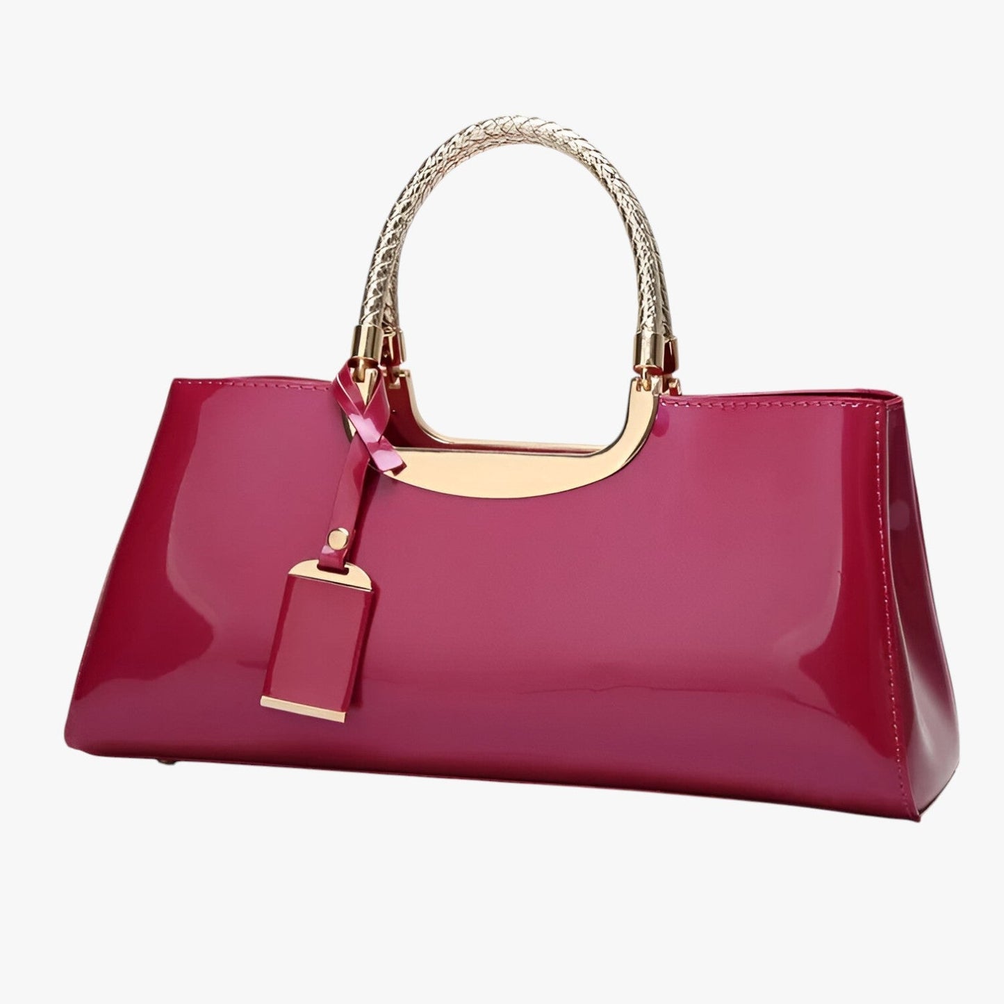 ADELA SCHULTERTASCHE MIT GOLDKETTE UND HOCHGLANZ-FINISH