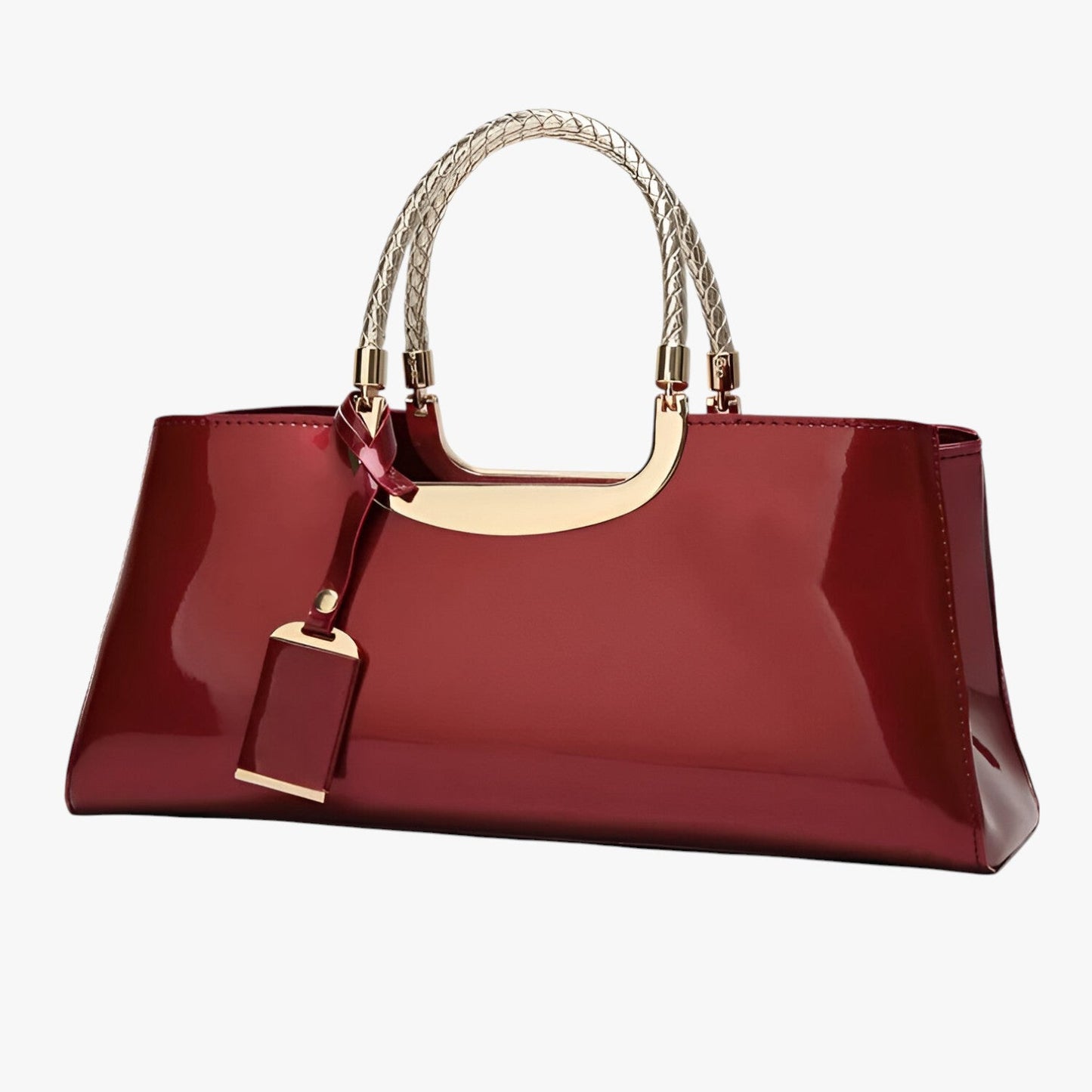 ADELA SCHULTERTASCHE MIT GOLDKETTE UND HOCHGLANZ-FINISH