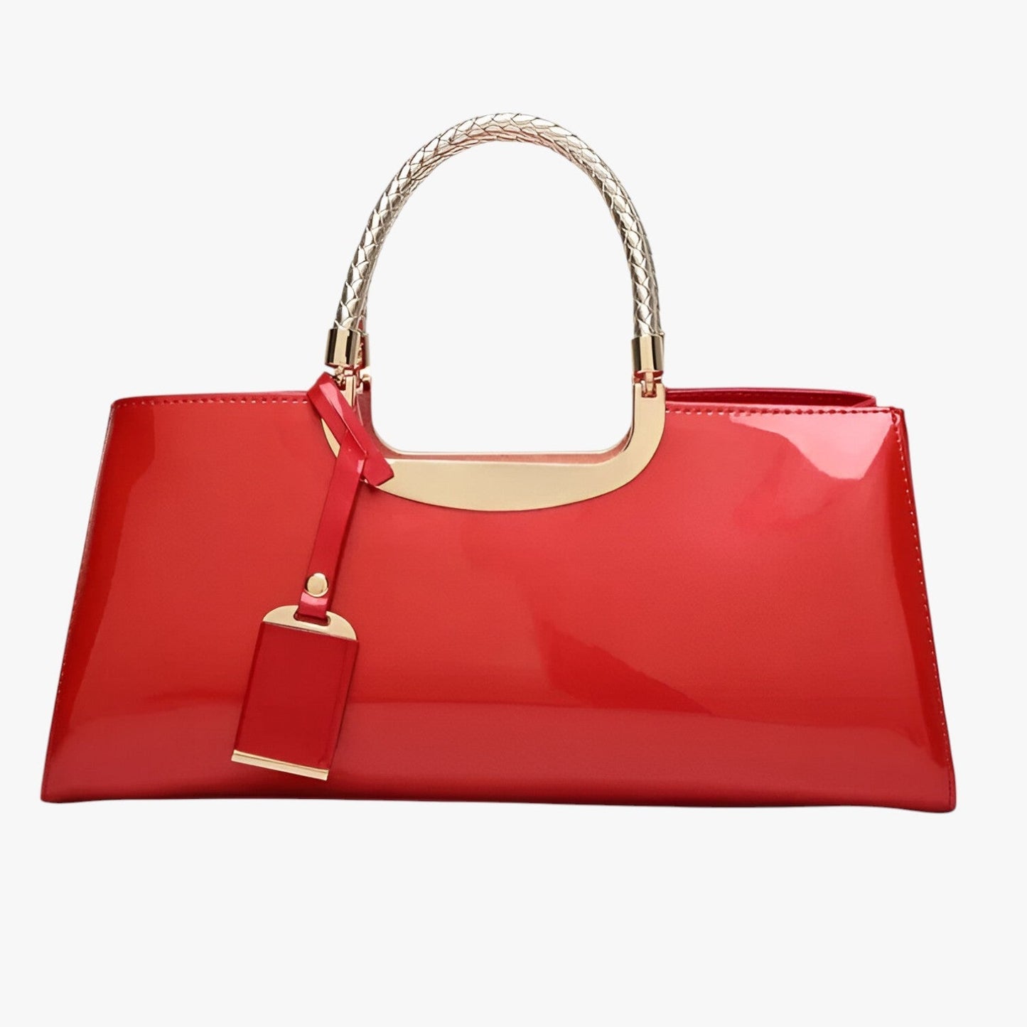 ADELA SCHULTERTASCHE MIT GOLDKETTE UND HOCHGLANZ-FINISH