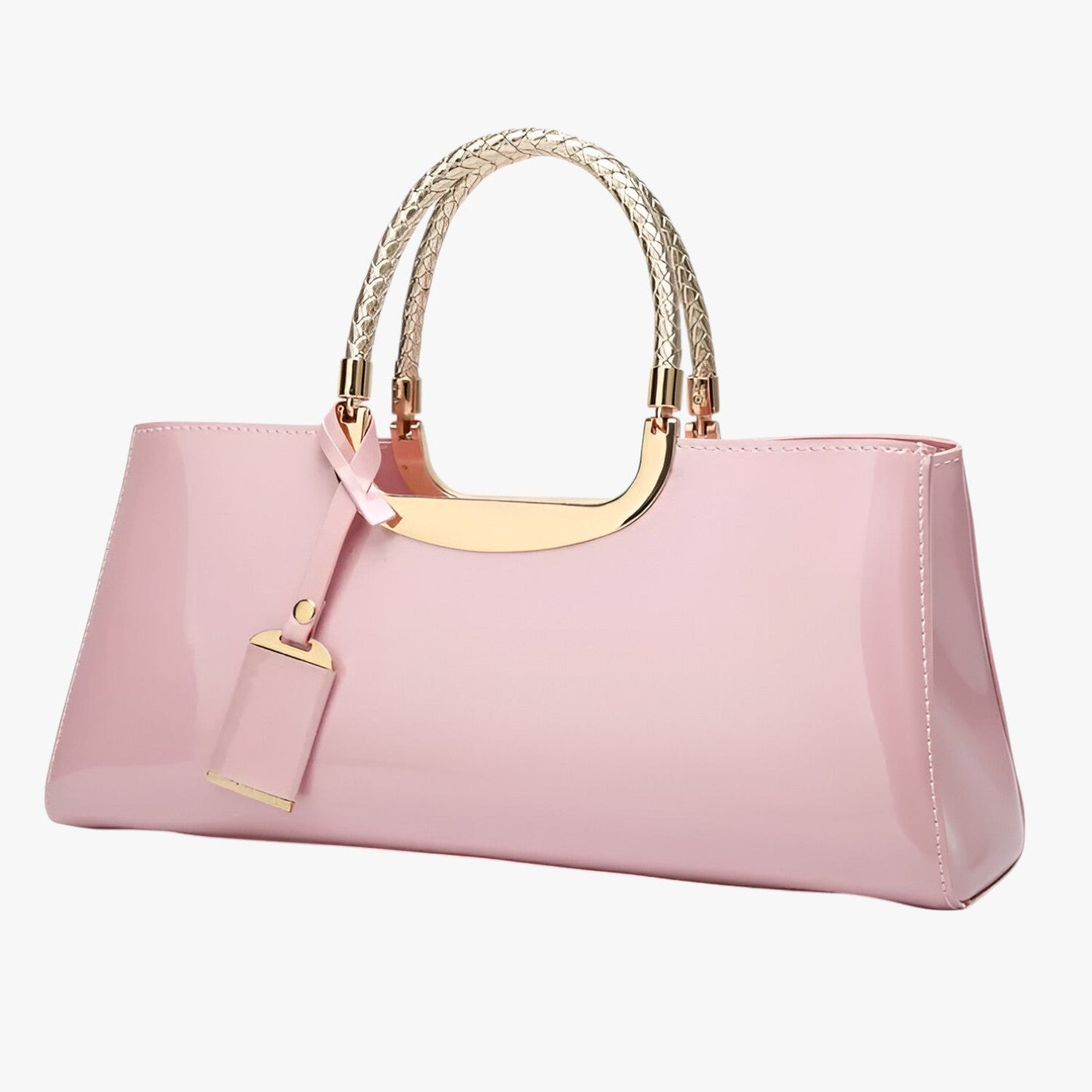ADELA SCHULTERTASCHE MIT GOLDKETTE UND HOCHGLANZ-FINISH