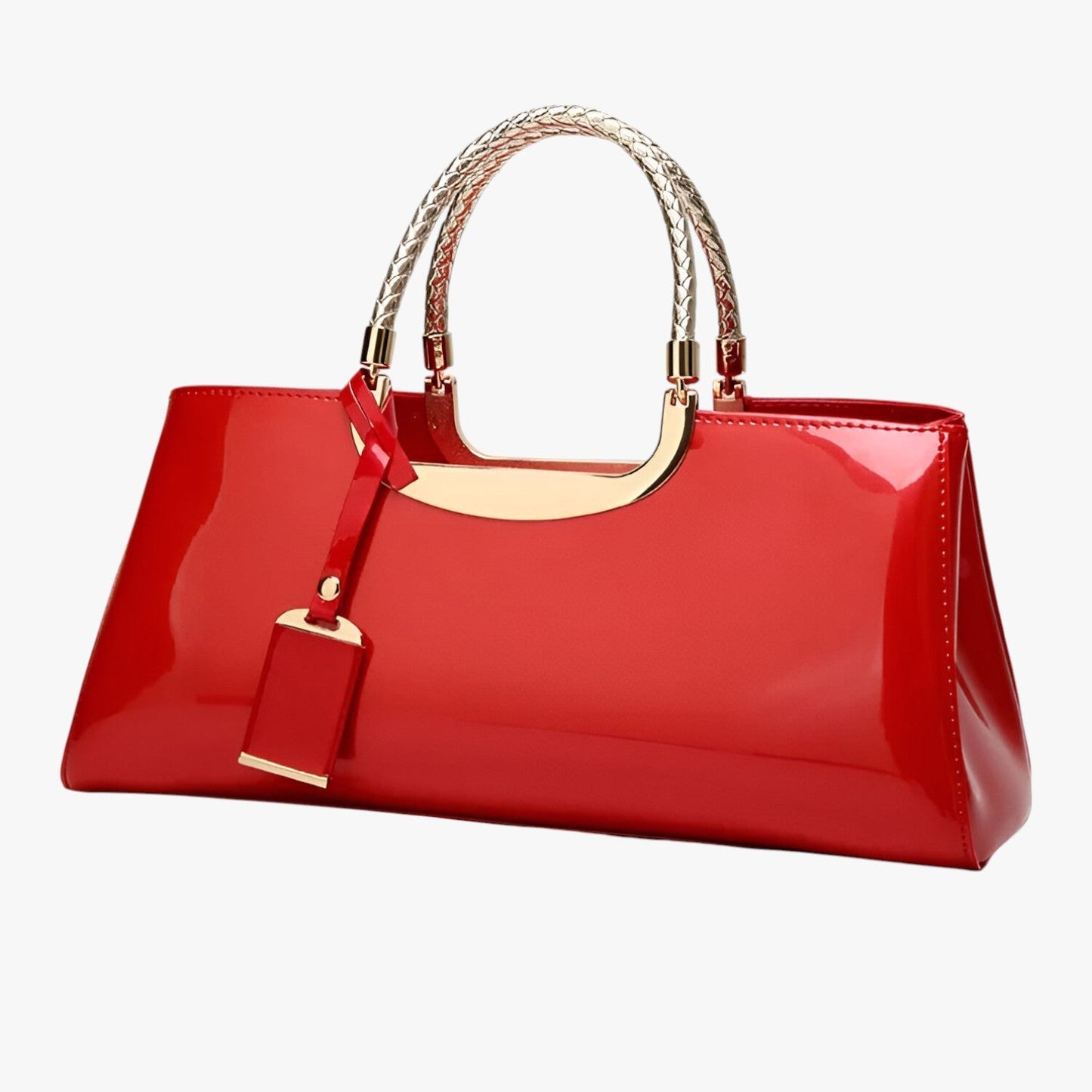 ADELA SCHULTERTASCHE MIT GOLDKETTE UND HOCHGLANZ-FINISH