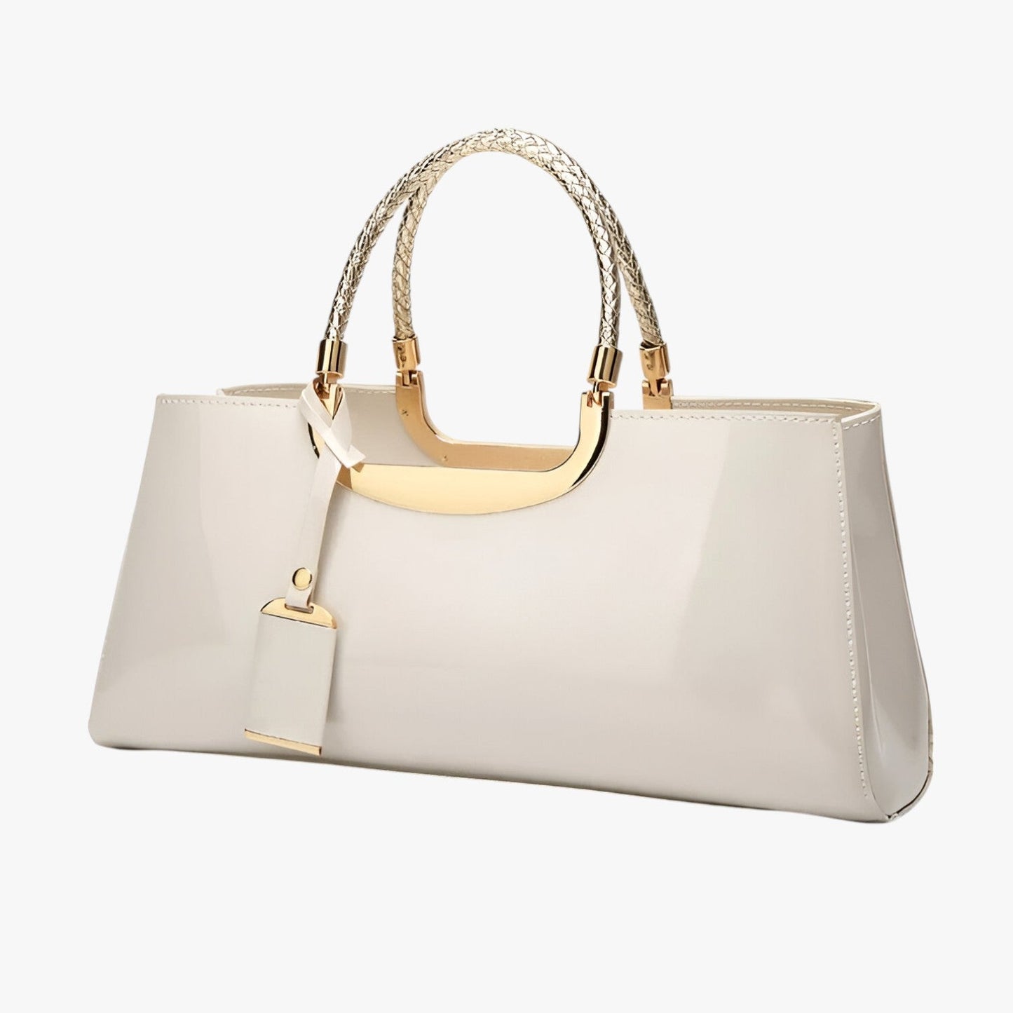 ADELA SCHULTERTASCHE MIT GOLDKETTE UND HOCHGLANZ-FINISH