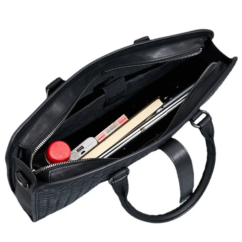 TREVISO BUSINESS-AKTENTASCHE AUS LEDER MIT GEPRÄGTEM DESIGN