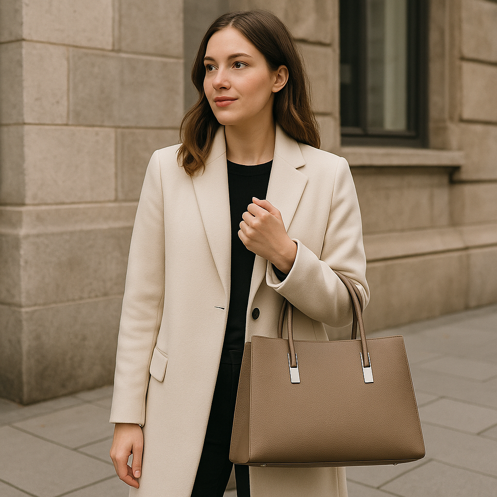 Elegante Leder Tote Bag mit großer Kapazität