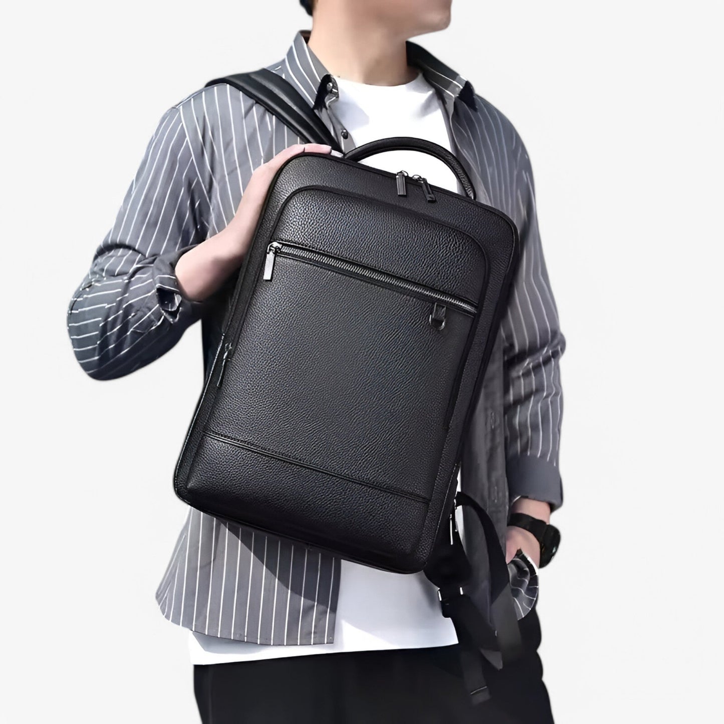 VALENCIA LAPTOPRUCKSACK AUS LEDERLOOK FÜR BÜRO UND REISEN