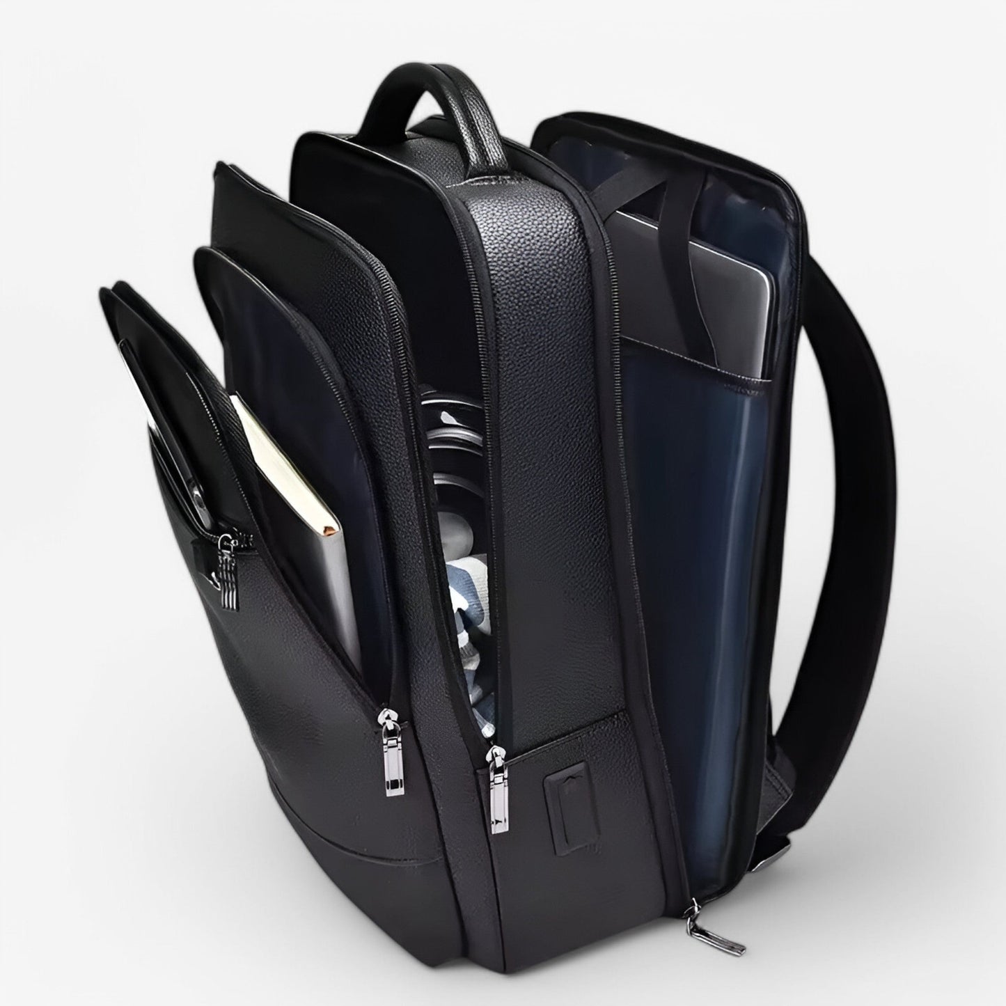 VALENCIA LAPTOPRUCKSACK AUS LEDERLOOK FÜR BÜRO UND REISEN
