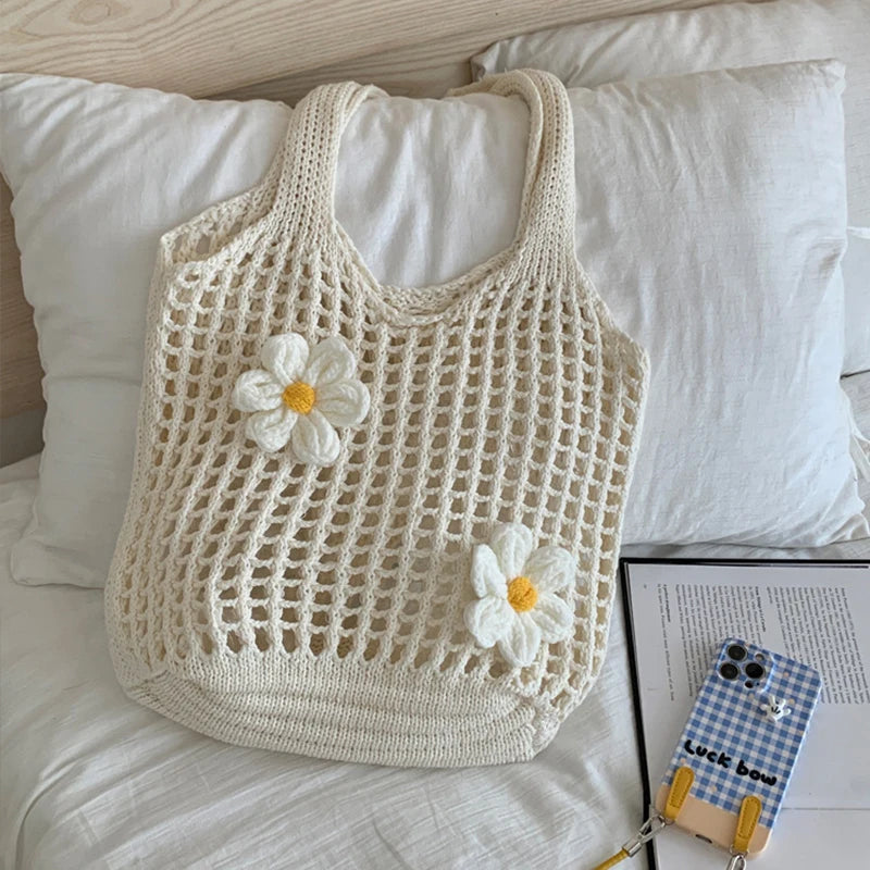 TULIPE STRICKTASCHE – SOMMERLICHE HÄKEL HOBO BAG AUS BAUMWOLL-MIX
