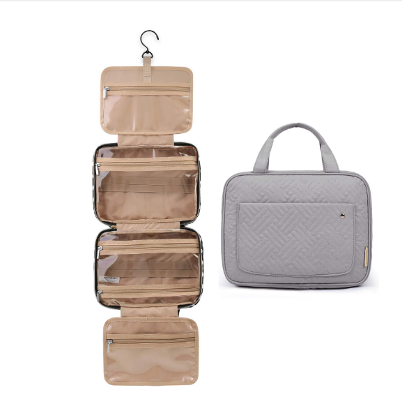 NAYLA KULTURBEUTEL – FALTBARE BEAUTYTASCHE MIT HAKEN