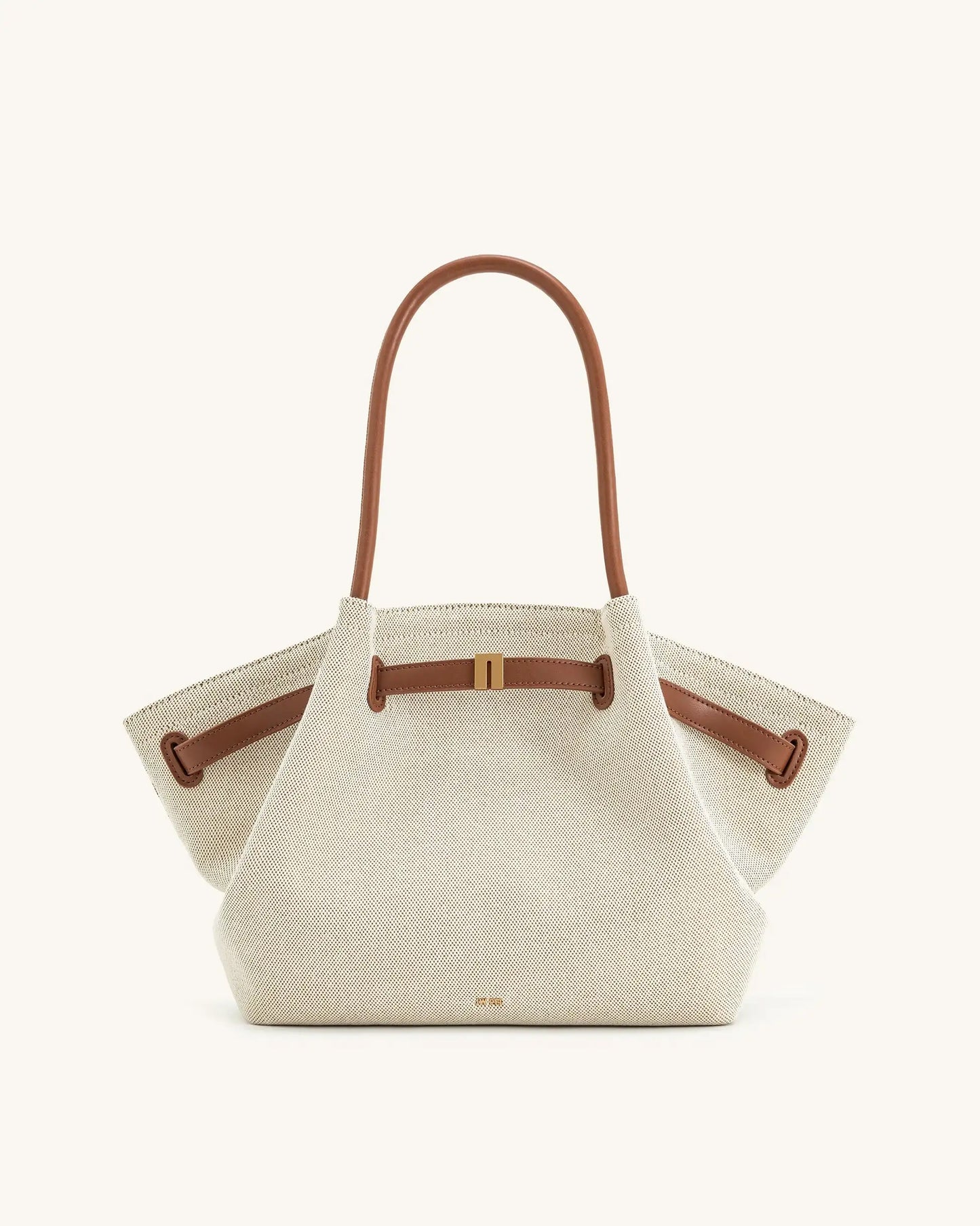 JW CANVAS-SCHULTERTASCHE MIT HOLZDETAILS