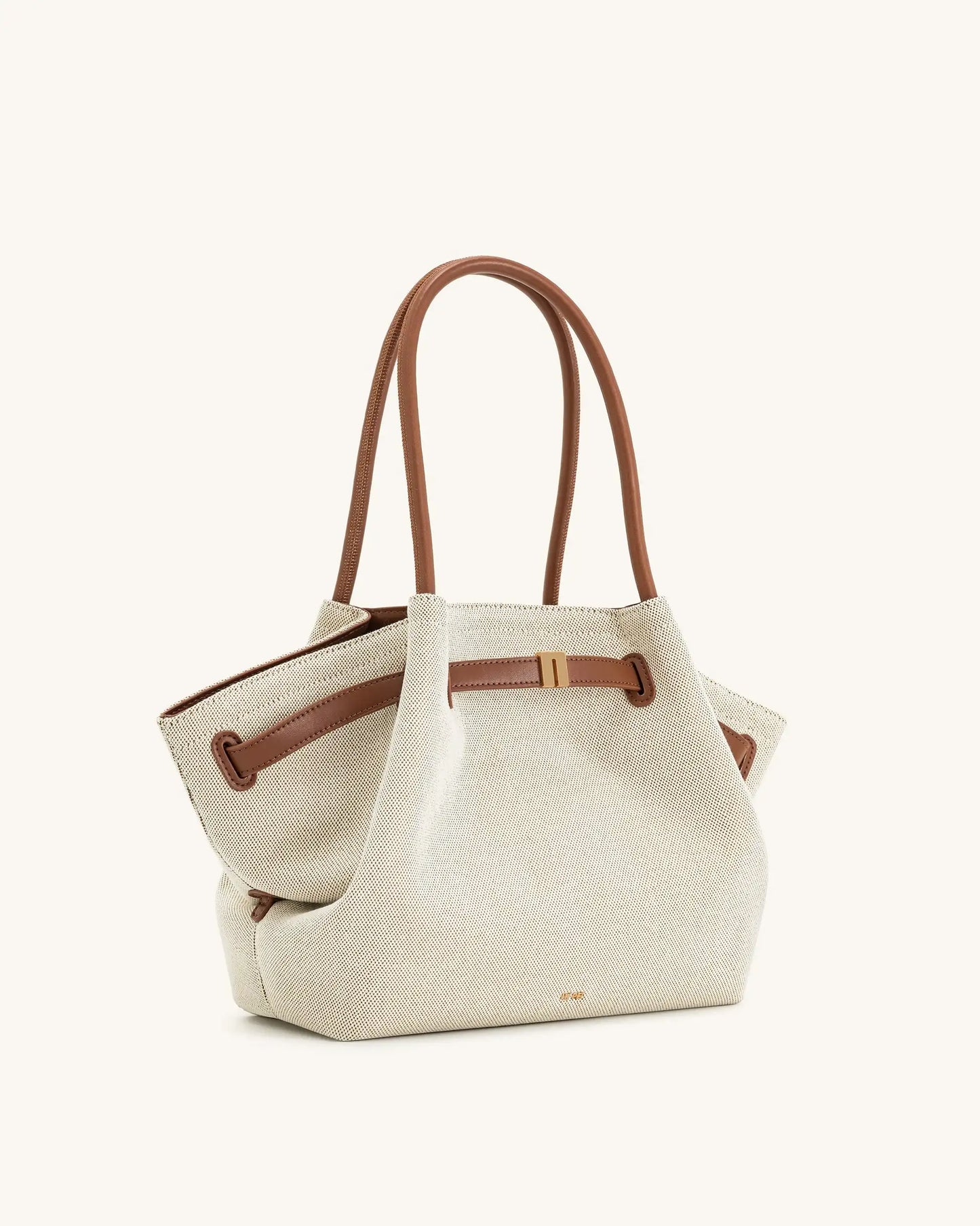 JW CANVAS-SCHULTERTASCHE MIT HOLZDETAILS