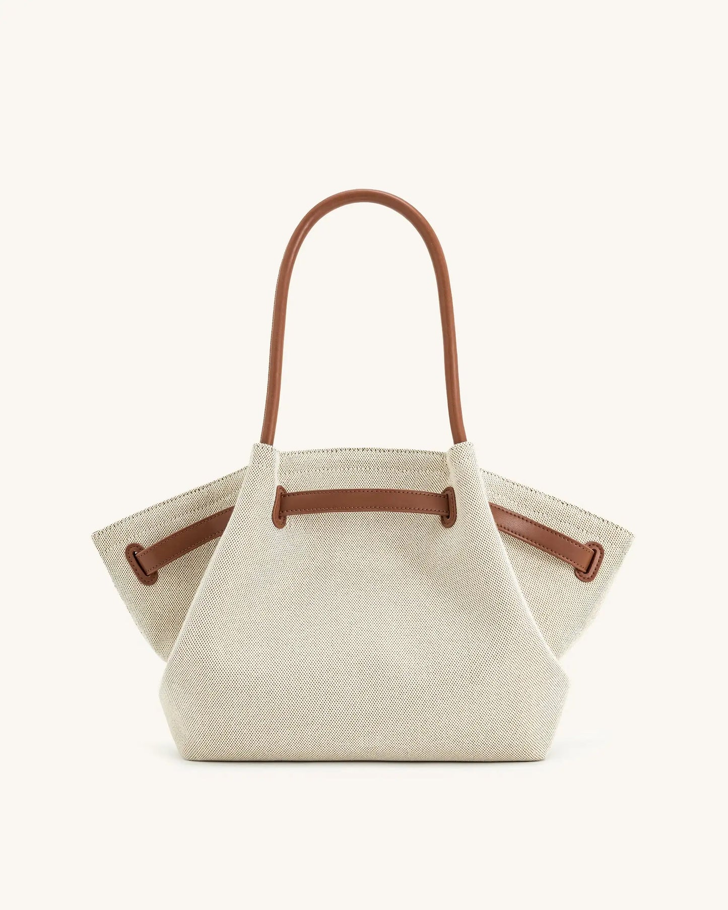 JW CANVAS-SCHULTERTASCHE MIT HOLZDETAILS