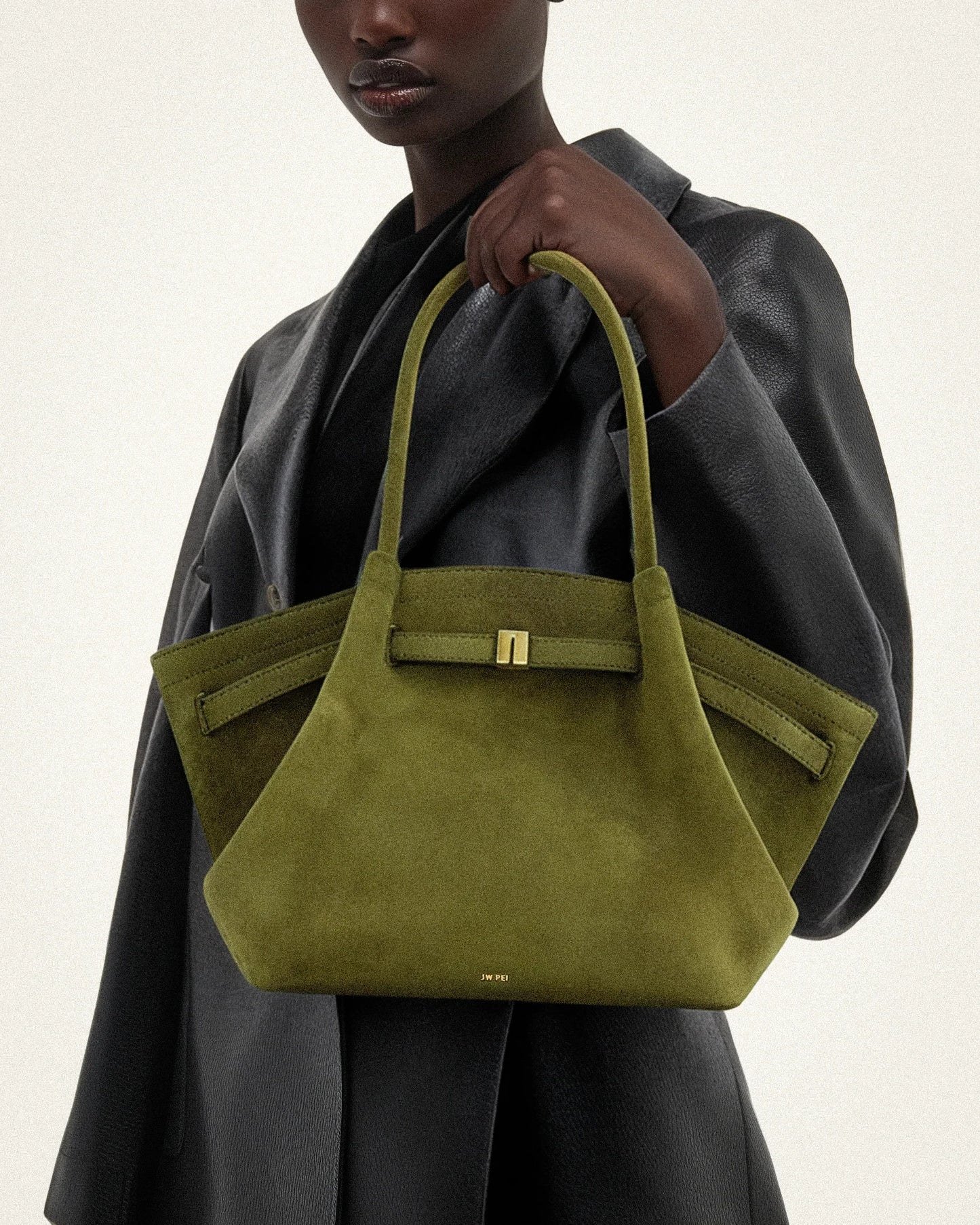 JW CANVAS-SCHULTERTASCHE MIT HOLZDETAILS