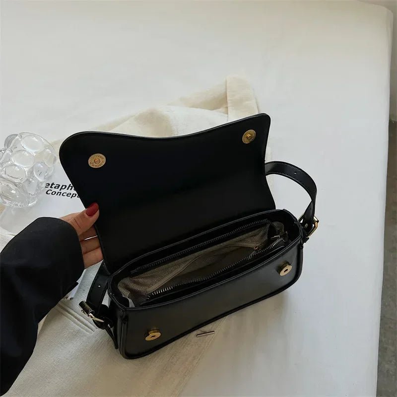 JUNEESA FLAP UMHÄNGETASCHE – VINTAGE-SCHULTERTASCHE MIT KLAPPVERSCHLUSS