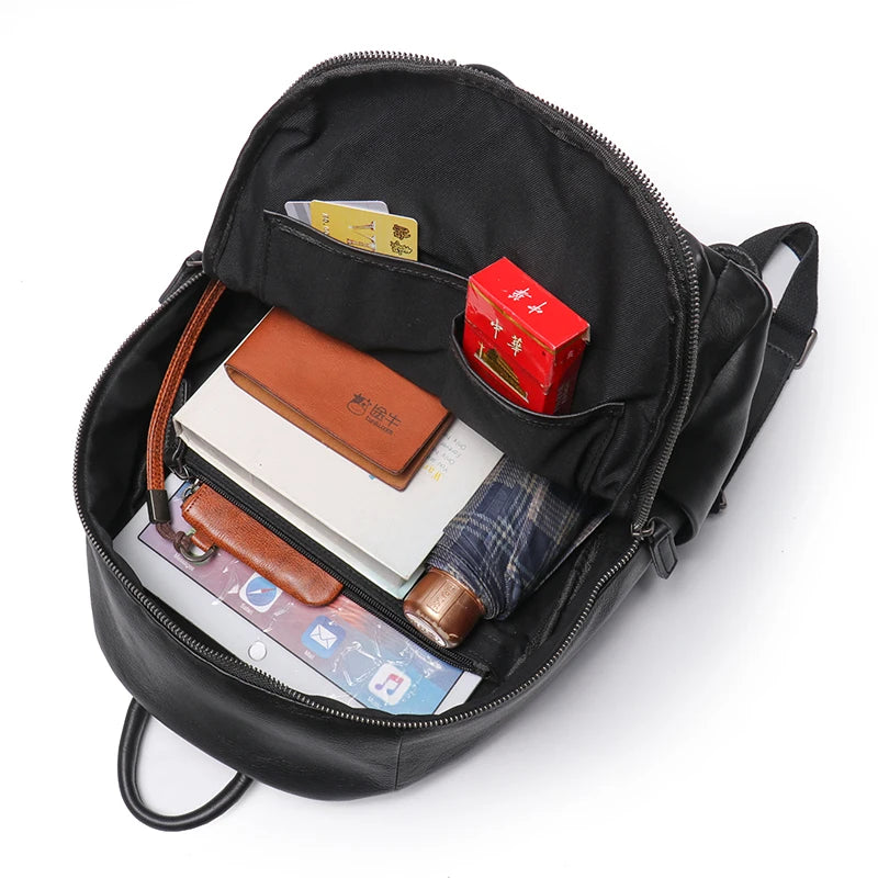 LEANDRO RUCKSACK AUS ECHTLEDER IN SCHWARZ