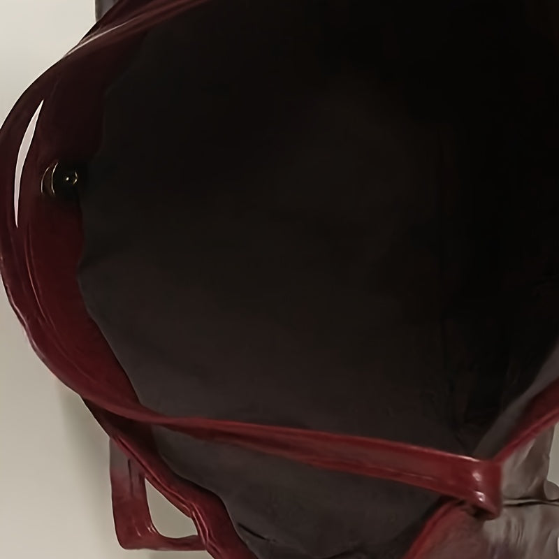 LOUISE – GROSSE SHOULDER BAG AUS KUNSTLEDER IN BURGUNDERROT