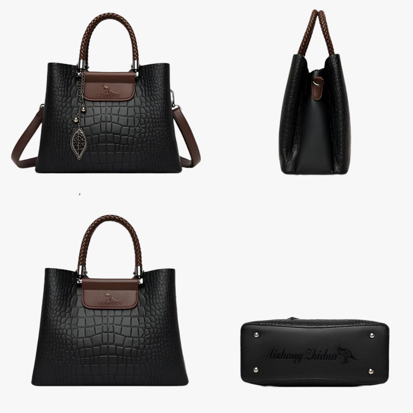 VERONA SCHULTERTASCHE IM CROCOSTYLE MIT CHARMS & KONTRAST