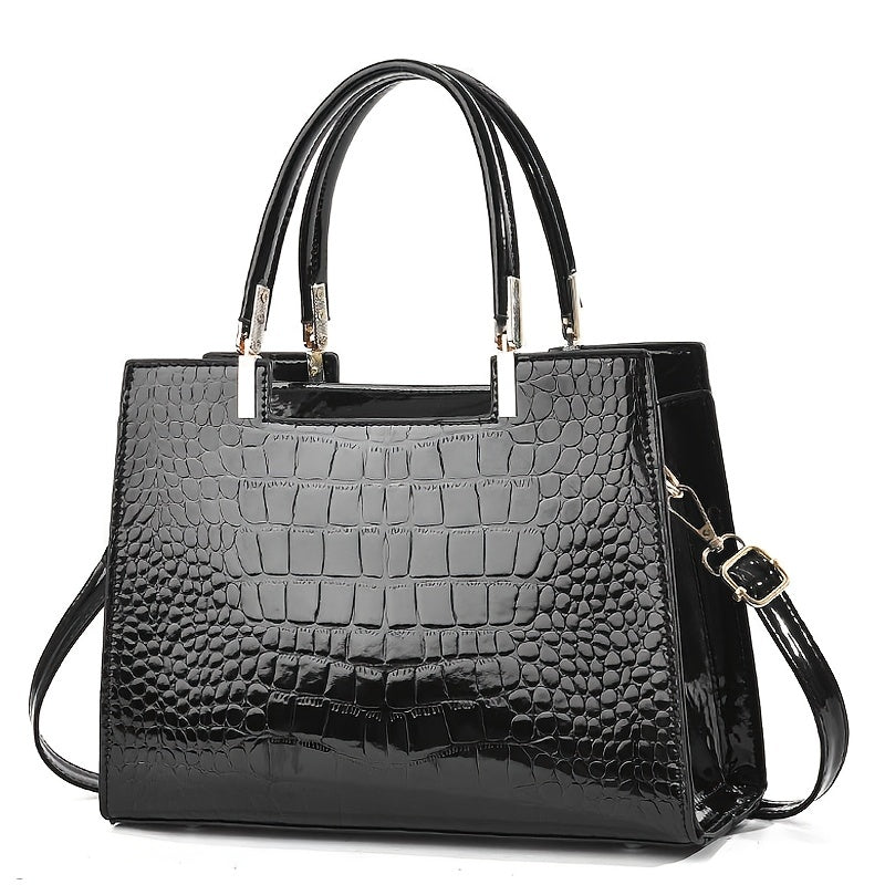 MELINDA KROKODILTASCHE – LUXURIÖSE HANDTASCHE MIT GLANZ-FINISH