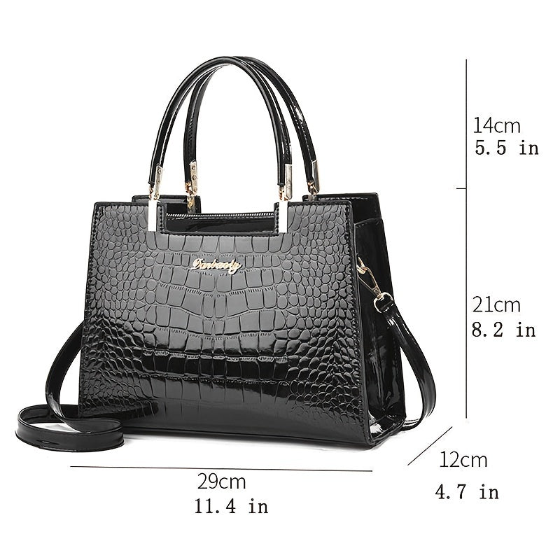 MELINDA KROKODILTASCHE – LUXURIÖSE HANDTASCHE MIT GLANZ-FINISH