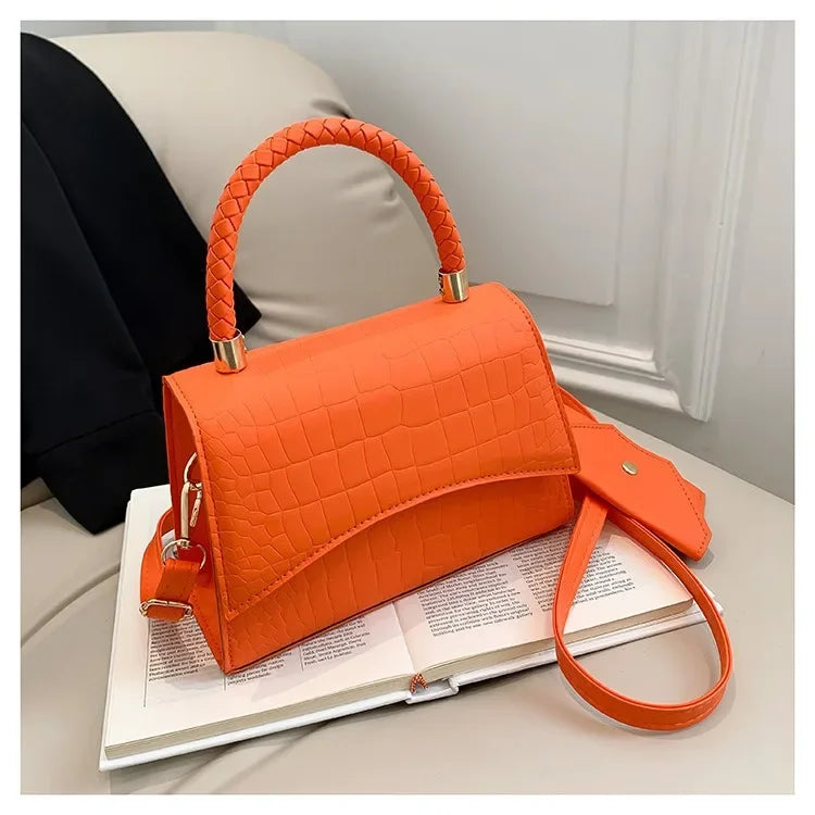 FIRENZA CROCO-TASCHE – UMHÄNGETASCHE MIT GRIFF IN KNALLFARBEN