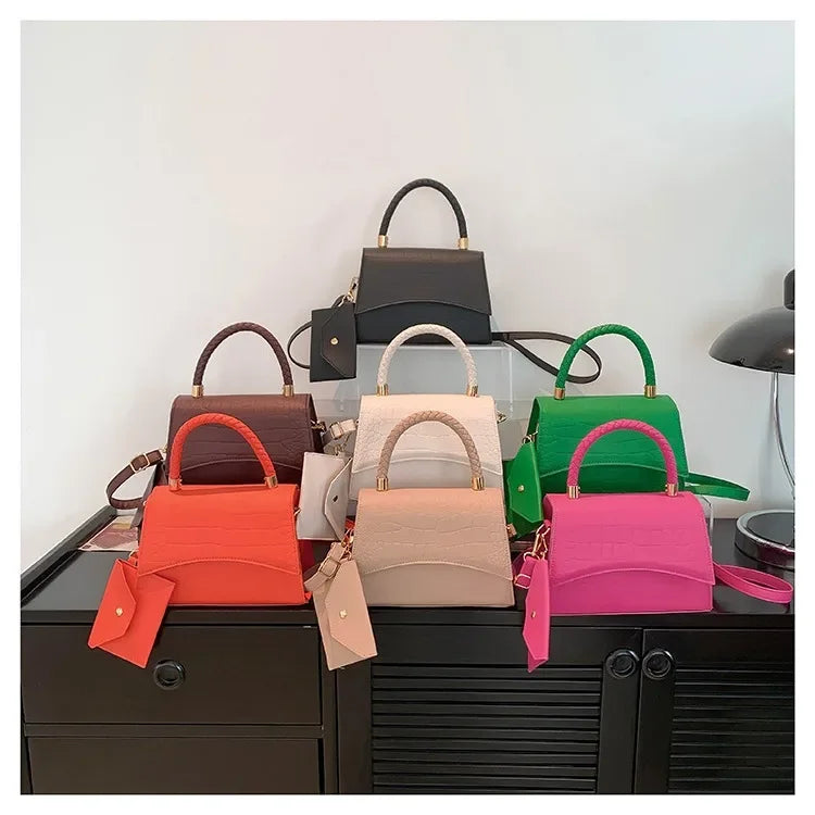 FIRENZA CROCO-TASCHE – UMHÄNGETASCHE MIT GRIFF IN KNALLFARBEN