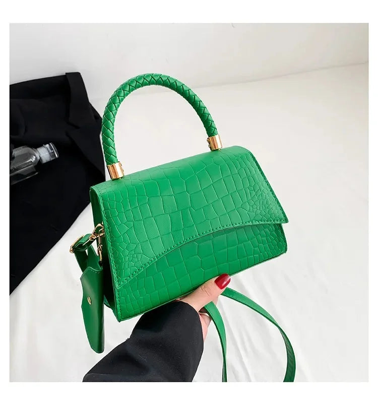 FIRENZA CROCO-TASCHE – UMHÄNGETASCHE MIT GRIFF IN KNALLFARBEN