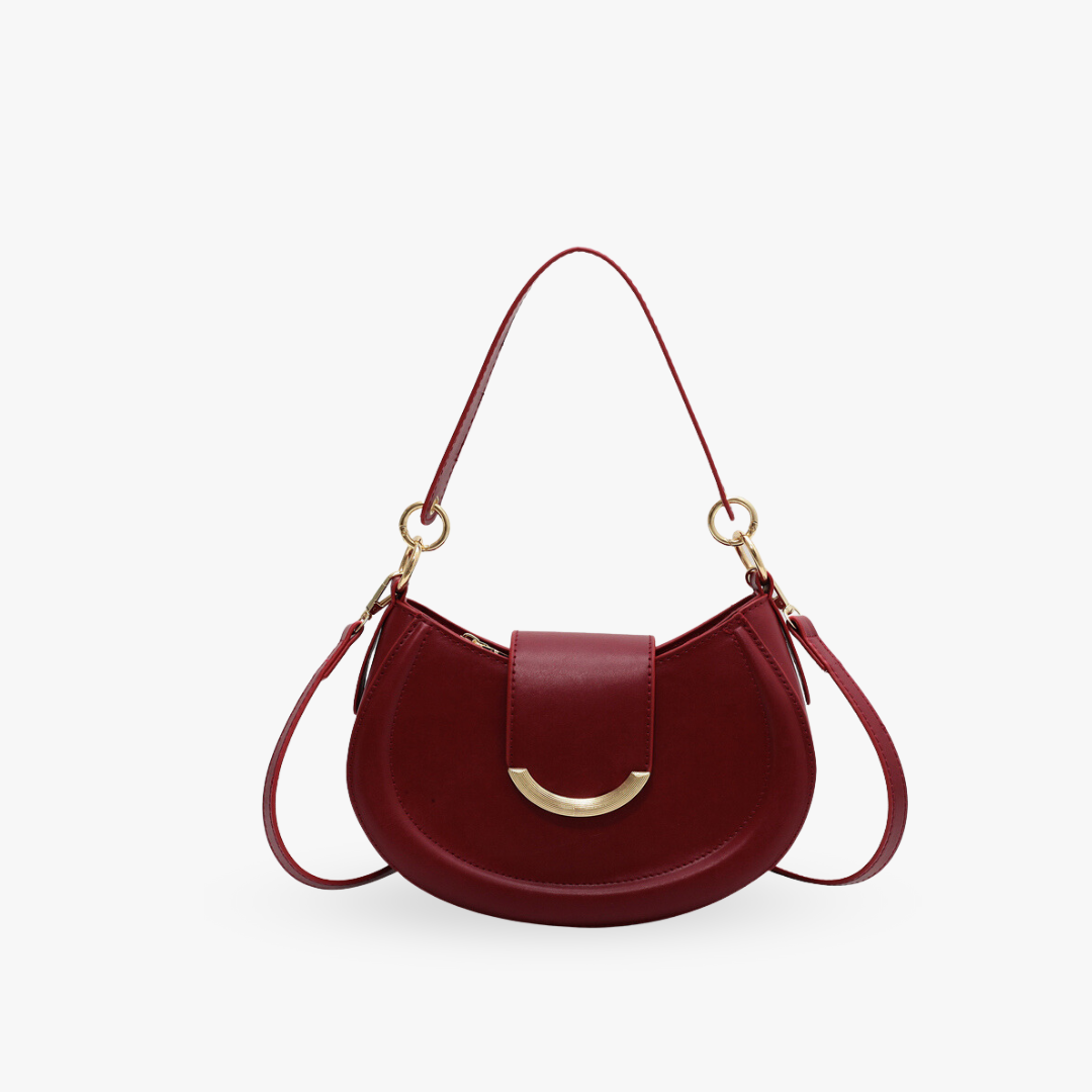 LIVIA UMHÄNGETASCHE – HALBMOND-FORM MIT GOLDDETAIL & MINIMAL CHIC