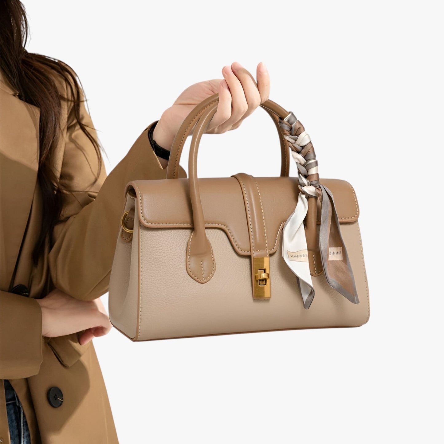 PALERMO SCHULTERTASCHE MIT HALSTUCH UND GOLDENER SCHNALLE