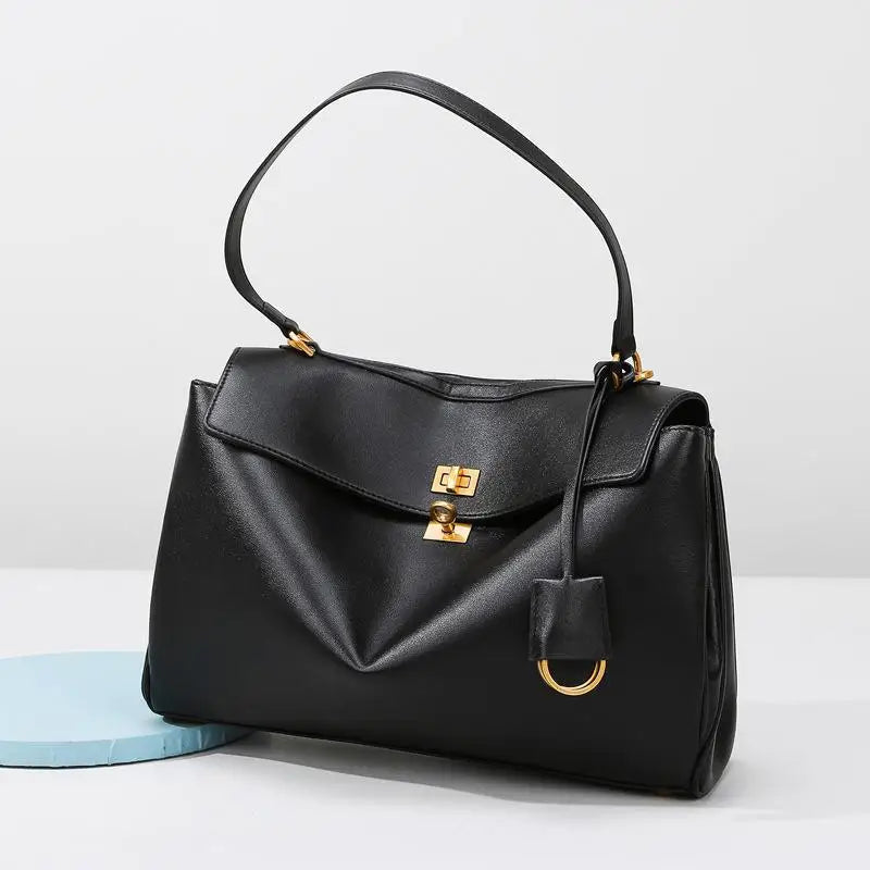 PAVIA SHOPPER-TASCHE AUS WEICHEM LEDER IN SCHWARZ