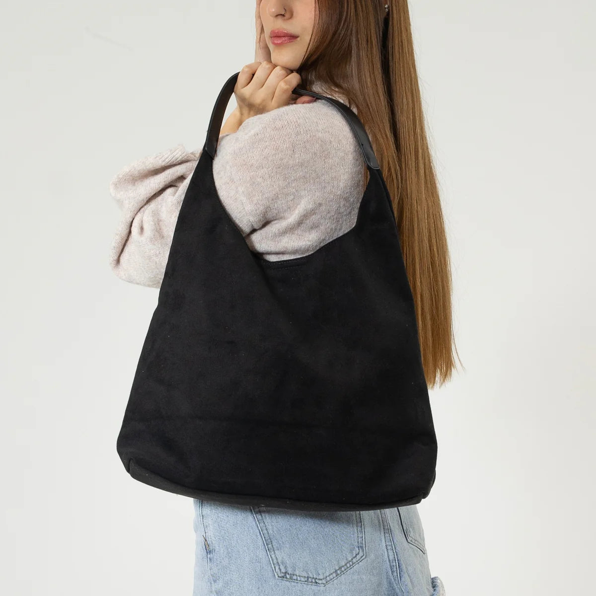 FAYOLA SCHULTERTASCHE – SOFTES WILDLEDER-LOOK & CASUAL CHIC