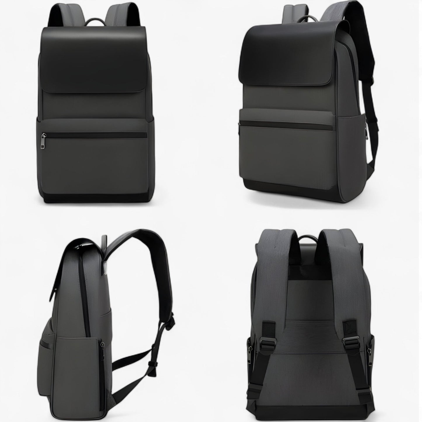 BERGEN LAPTOPRUCKSACK EDGE PRO IN SCHWARZ MATT MIT ZIP-FRONT