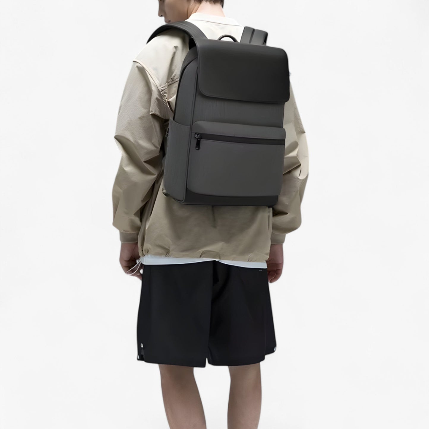 BERGEN LAPTOPRUCKSACK EDGE PRO IN SCHWARZ MATT MIT ZIP-FRONT