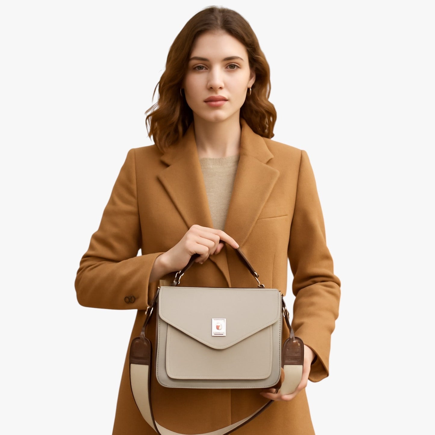 VALERIA SCHULTERTASCHE MIT KONTRASTGURT UND FARBKONTRASTEN