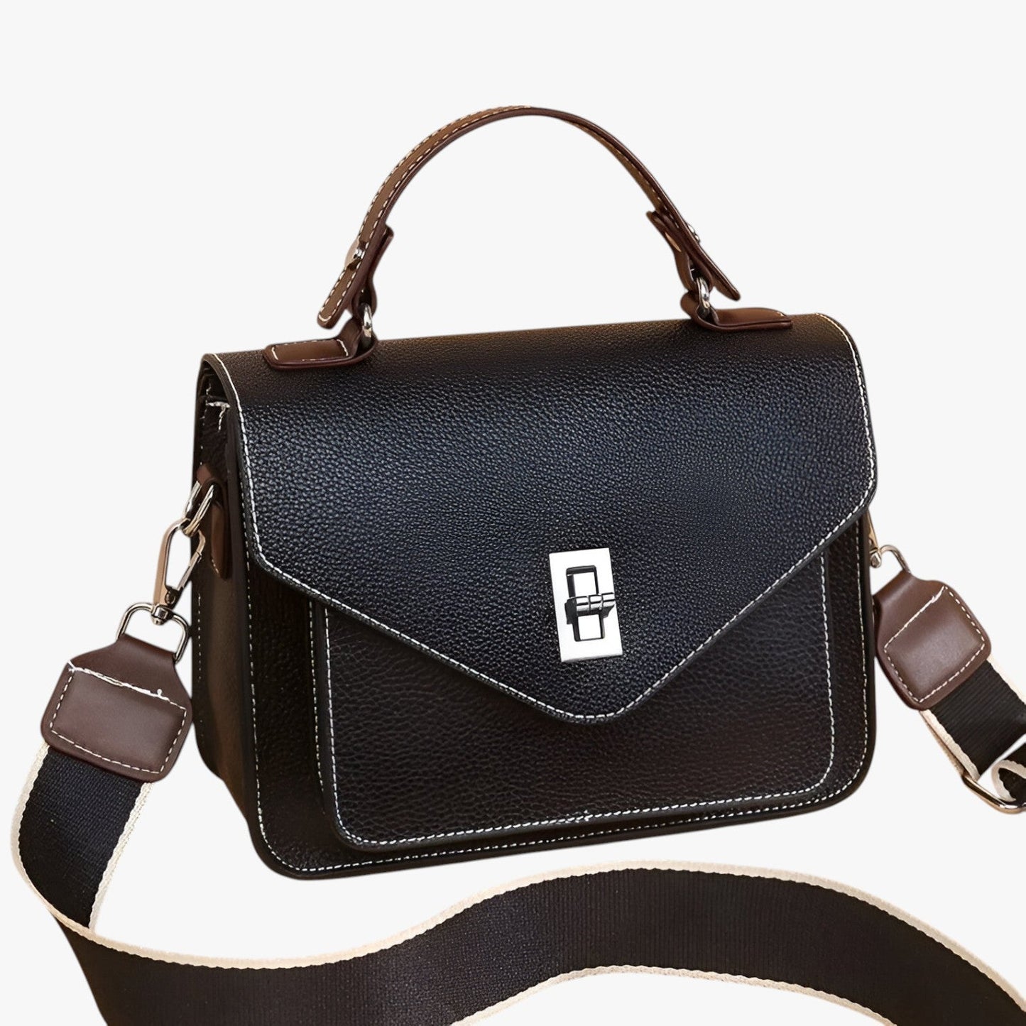VALERIA SCHULTERTASCHE MIT KONTRASTGURT UND FARBKONTRASTEN