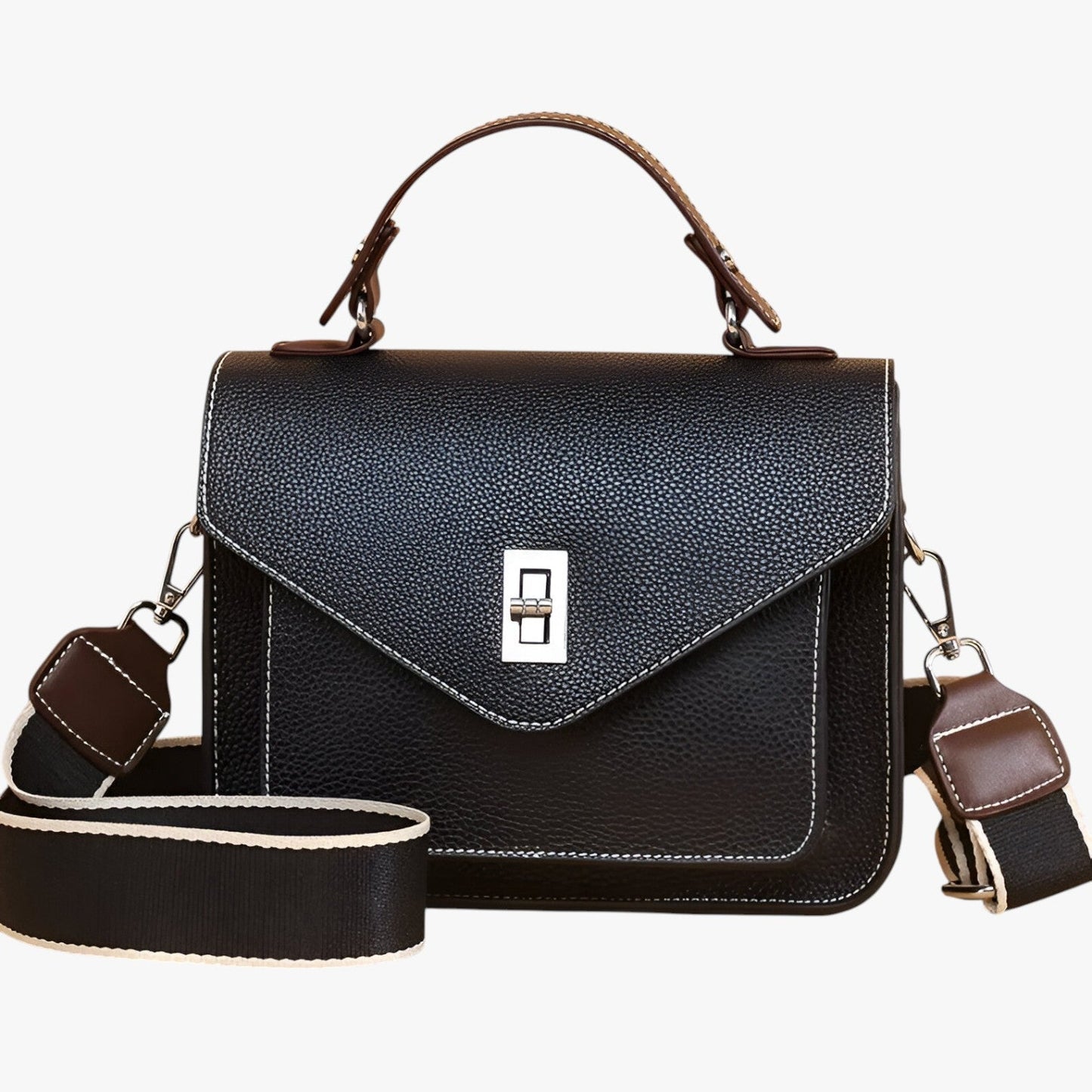VALERIA SCHULTERTASCHE MIT KONTRASTGURT UND FARBKONTRASTEN