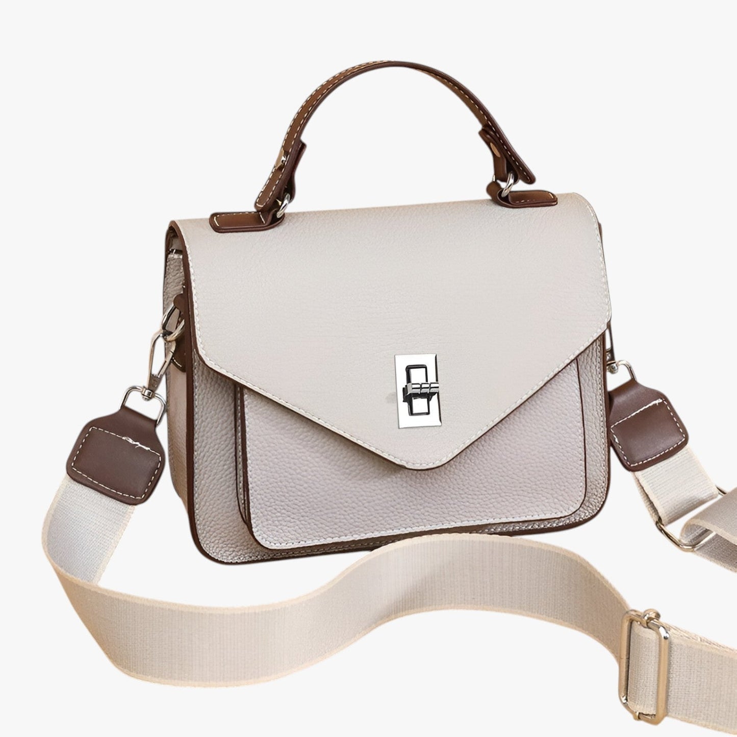VALERIA SCHULTERTASCHE MIT KONTRASTGURT UND FARBKONTRASTEN