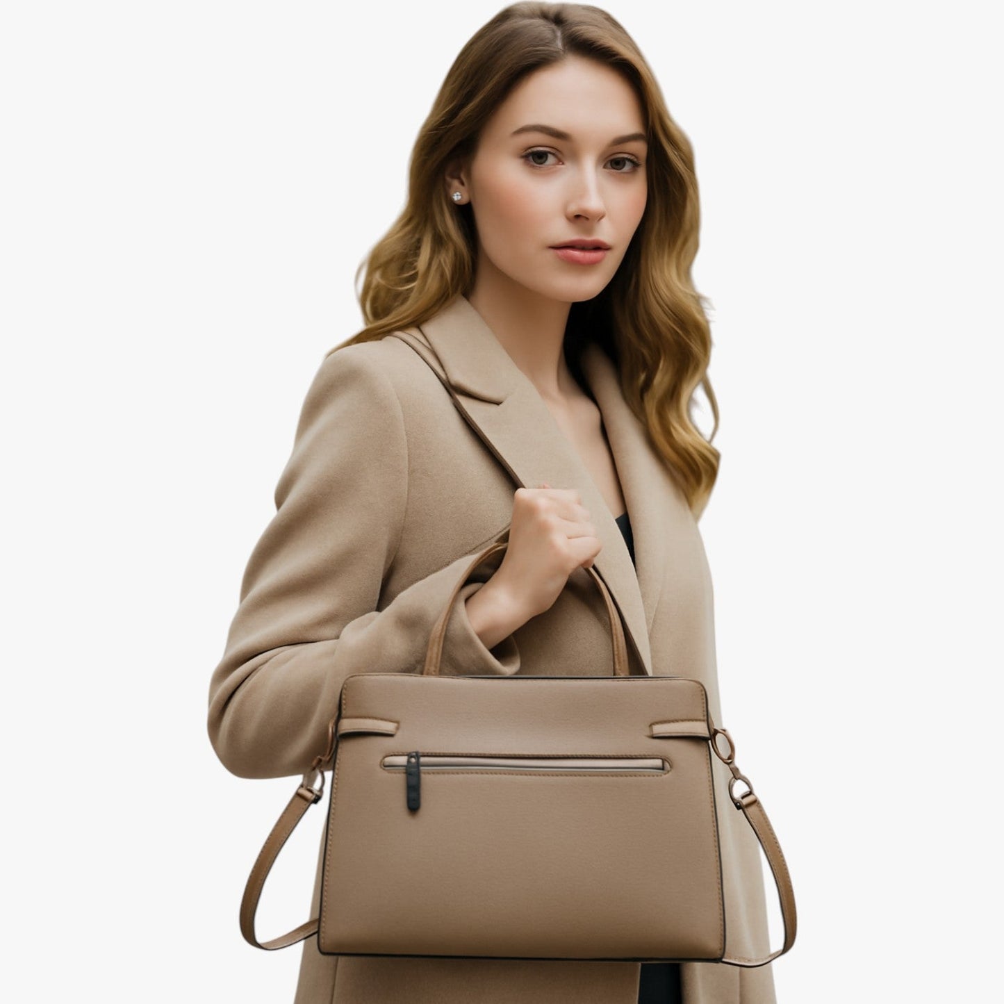 ZARIYA | SCHULTERTASCHE IM KLASSISCHEN LOOK MIT METALLDETAILS