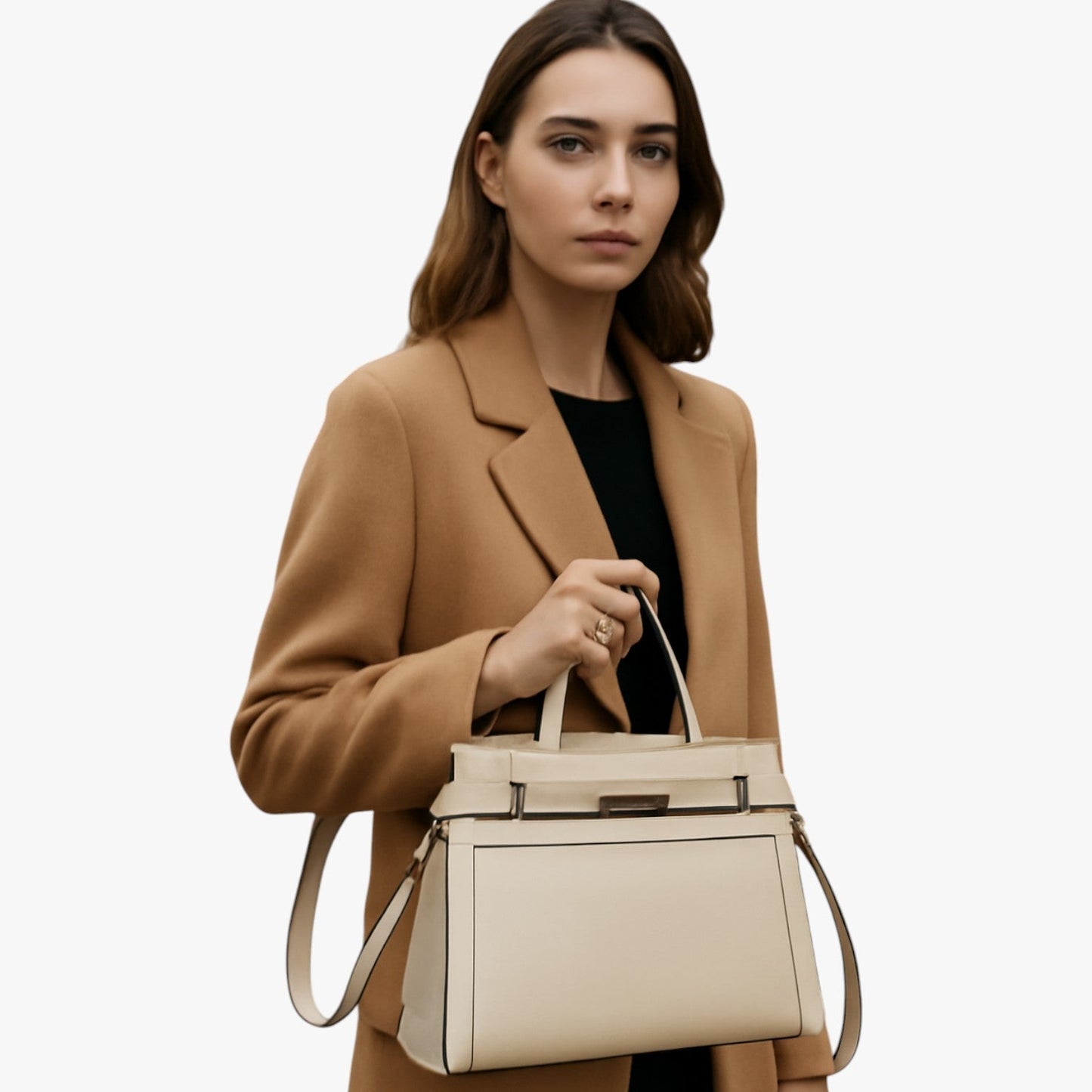 ZARIYA | SCHULTERTASCHE IM KLASSISCHEN LOOK MIT METALLDETAILS