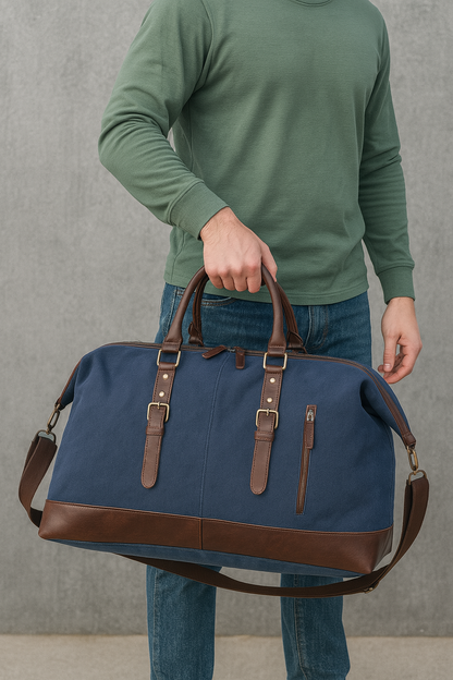 DENVER CANVAS REISETASCHE MIT LEDERDETAILS – UNISEX WEEKENDER