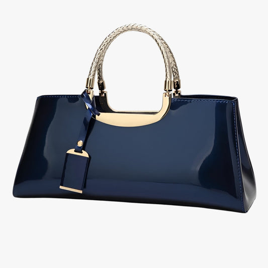 ADELA SCHULTERTASCHE MIT GOLDKETTE UND HOCHGLANZ-FINISH