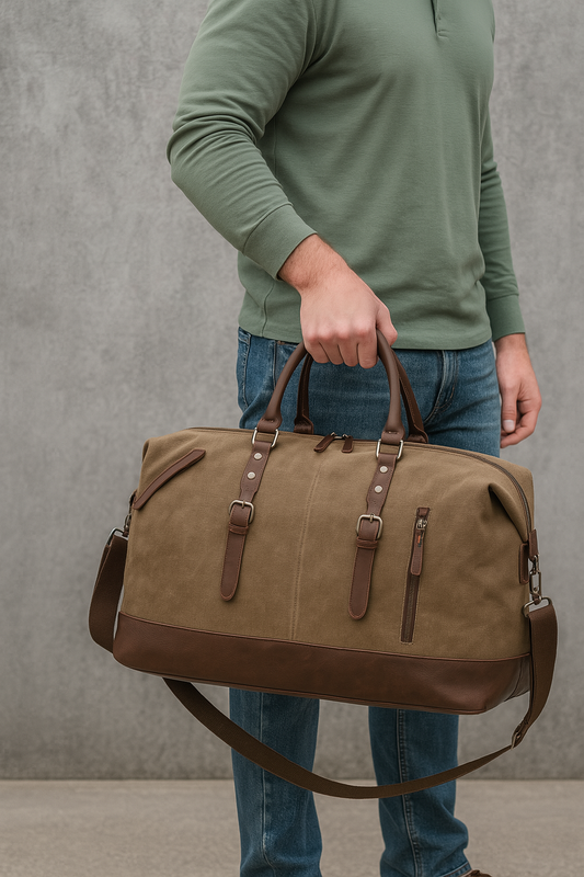 DENVER CANVAS REISETASCHE MIT LEDERDETAILS – UNISEX WEEKENDER