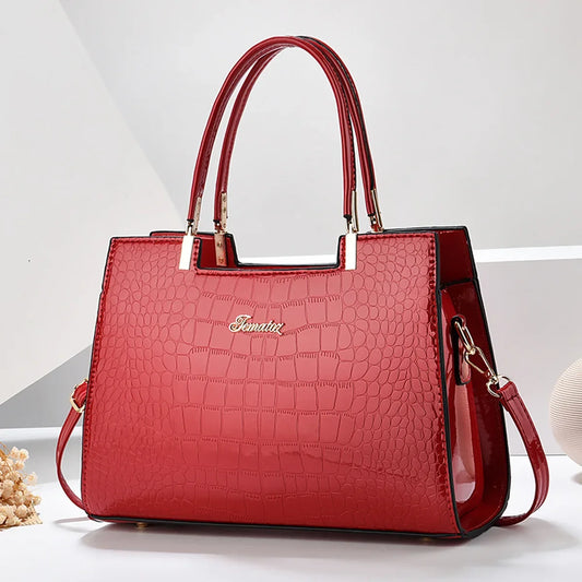 FEMATOZ SCHULTERTASCHE – ELEGANTE CROCO-BAG MIT HENKEL & RIEMEN