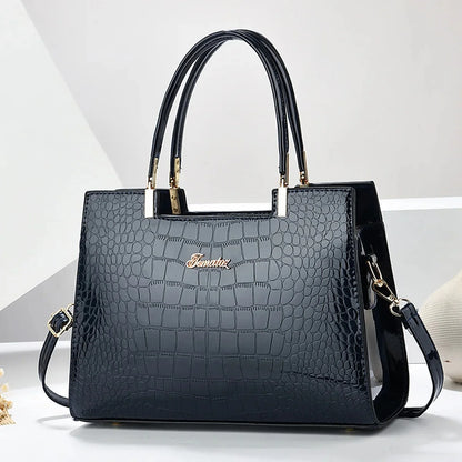 FEMATOZ SCHULTERTASCHE – ELEGANTE CROCO-BAG MIT HENKEL & RIEMEN