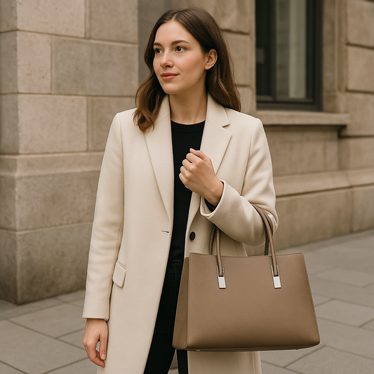Elegante Leder Tote Bag mit großer Kapazität