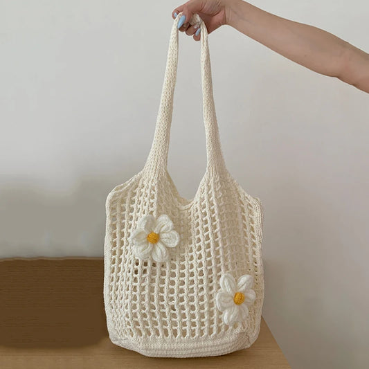 TULIPE STRICKTASCHE – SOMMERLICHE HÄKEL HOBO BAG AUS BAUMWOLL-MIX