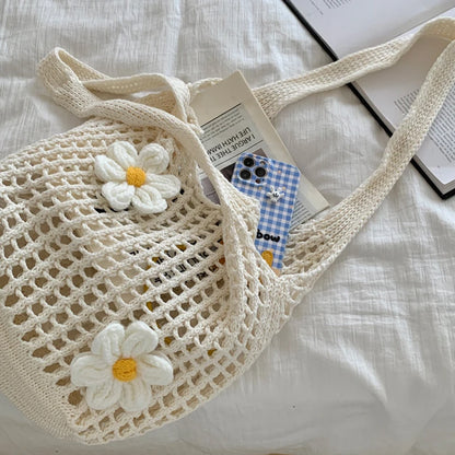 TULIPE STRICKTASCHE – SOMMERLICHE HÄKEL HOBO BAG AUS BAUMWOLL-MIX