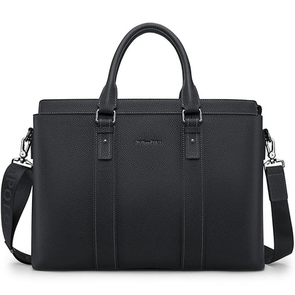 VERCELLI LEDER-LAPTOPTASCHE MIT SCHULTERGURT & GROSSER KAPAZITÄT