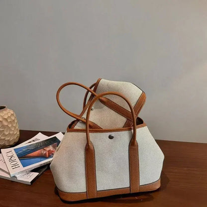 TULUM SEGELTUCH-SHOPPERTASCHE MIT RINDSLEDER UND STRUKTURDESIGN