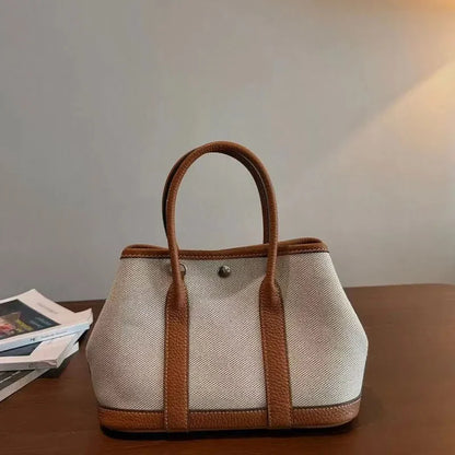 TULUM SEGELTUCH-SHOPPERTASCHE MIT RINDSLEDER UND STRUKTURDESIGN
