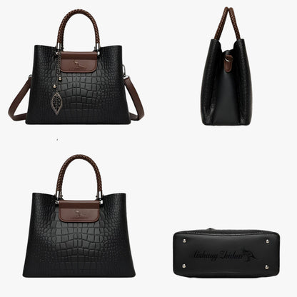 VERONA SCHULTERTASCHE IM CROCOSTYLE MIT CHARMS & KONTRAST