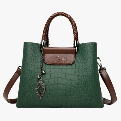 VERONA SCHULTERTASCHE IM CROCOSTYLE MIT CHARMS & KONTRAST